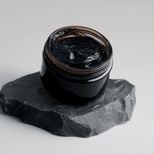 Jar of shilajit resin